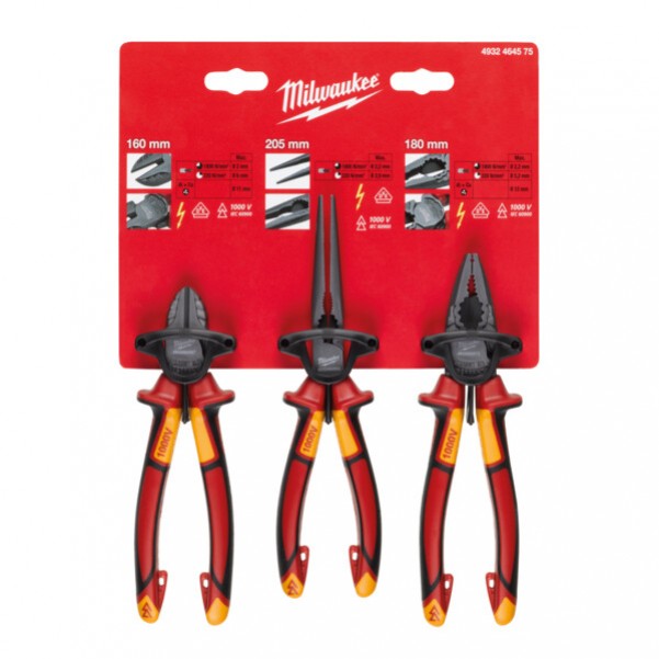 Milwaukee 4932464575 - 3pce 1000V VDE Pliers Set